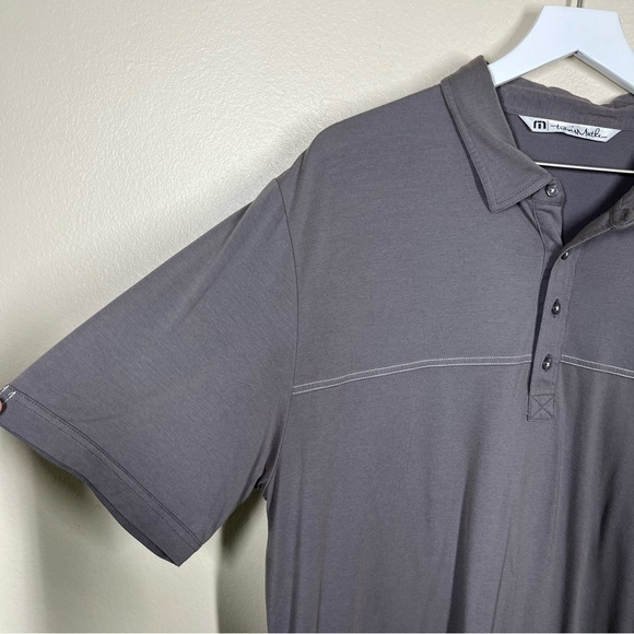 Travis Mathew Mens Dark Gray Polo Short Sleeve Shirt Golf Athleisure Size XL - Picture 4 of 12